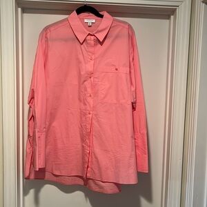 Top shop for Nordstrom oversized bubblegum pink menswear inspired blouse